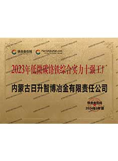 Top Ten Factories with Comprehensive Strength of Low-Fine Carbon Ferrochrome in 2023